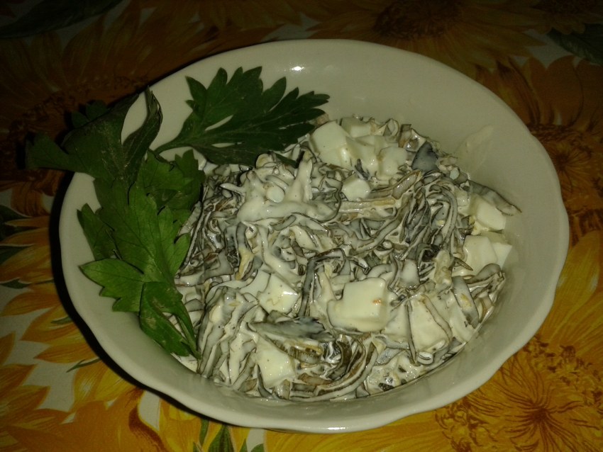 Морская капуста с майонезом