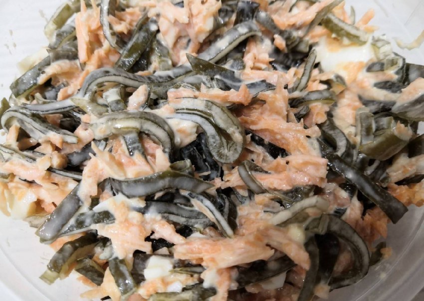 Морская капуста с сыром