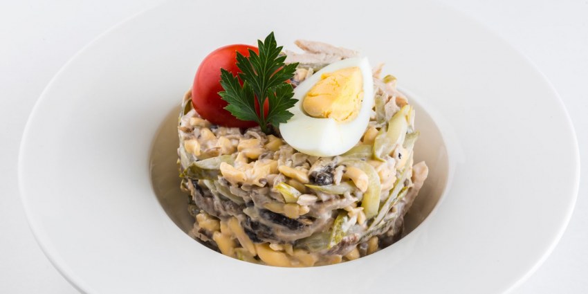 Салат Зимушка с куриной печенью