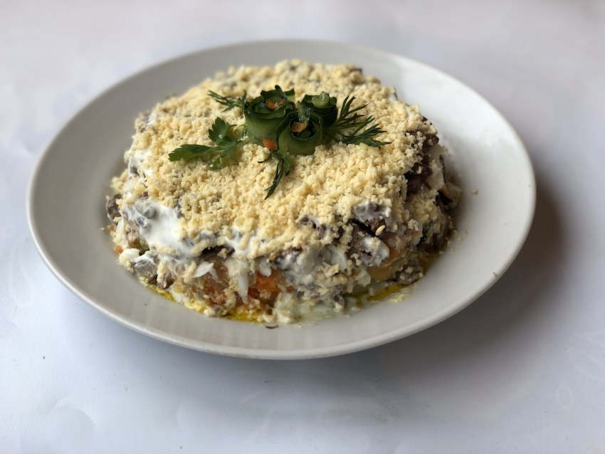 Салат Печенкин с куриной печенью
