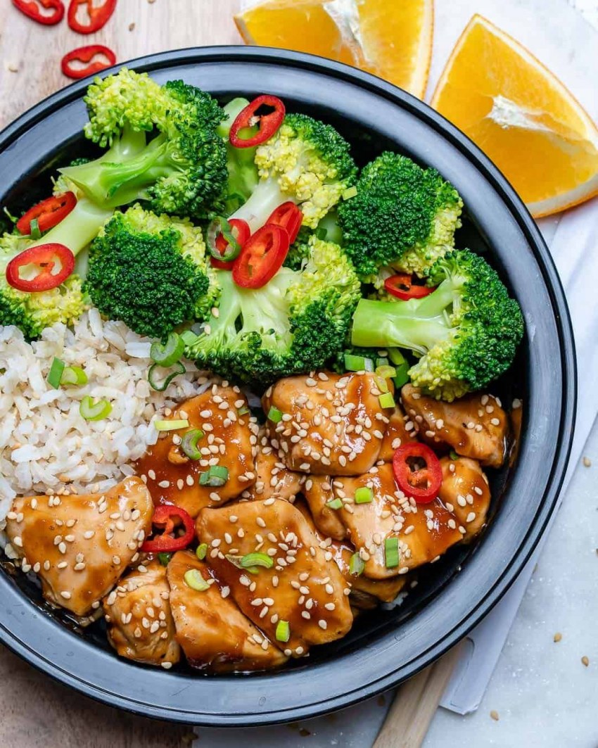 Курица терияки с овощами и брокколи