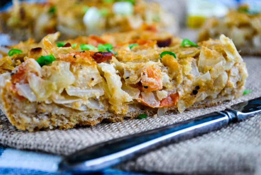 Заливной пирог с курицей и грибами
