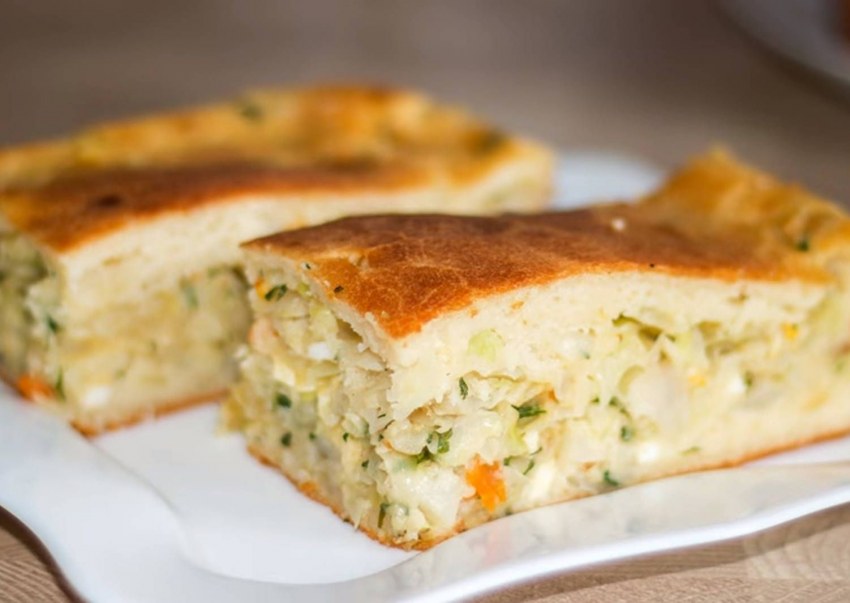 Заливной пирог с капустой