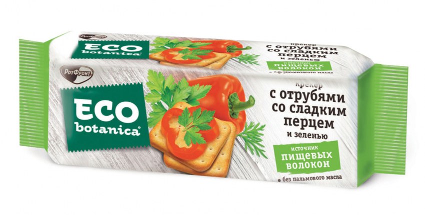 Крекеры Eco Botanica с отрубями со сладким перцем и зеленью, 175 г
