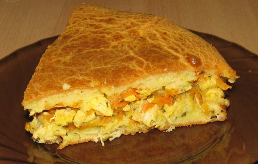 Сырный пирог с курицей