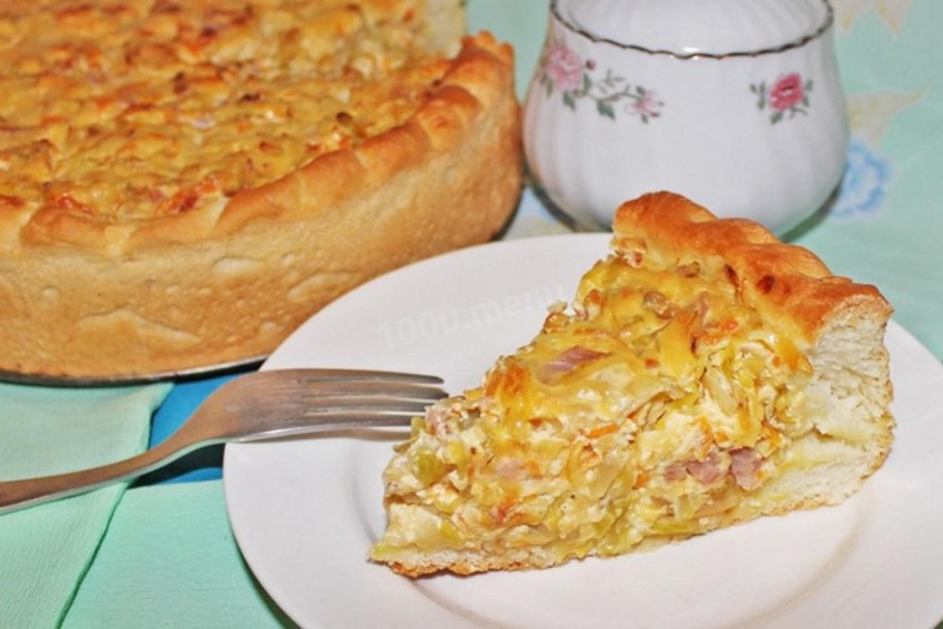 Пирог с капустой и фаршем