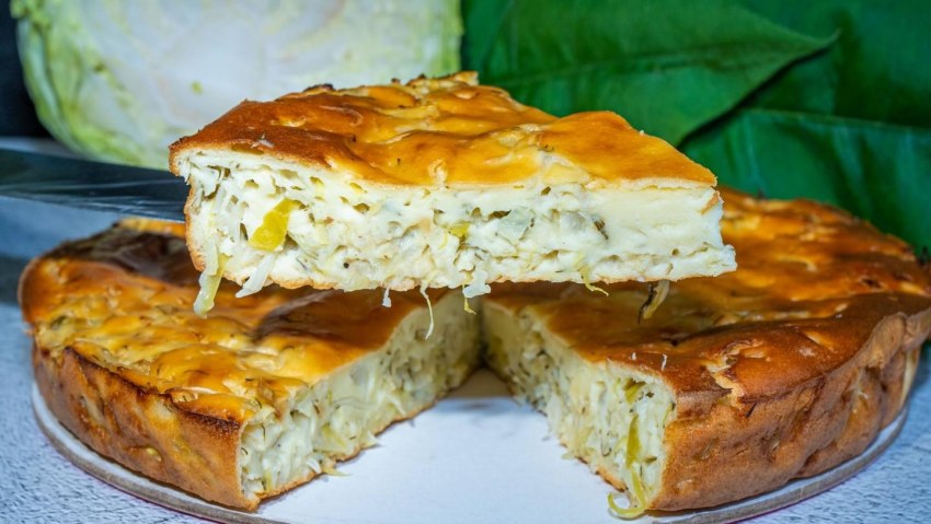 Открытый пирог с капустой