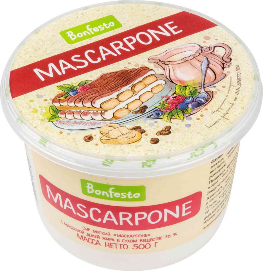 Сыр маскарпоне Bonfesto 78% 500 г