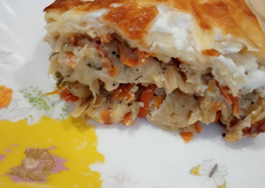 Пирог из лаваша с капустой
