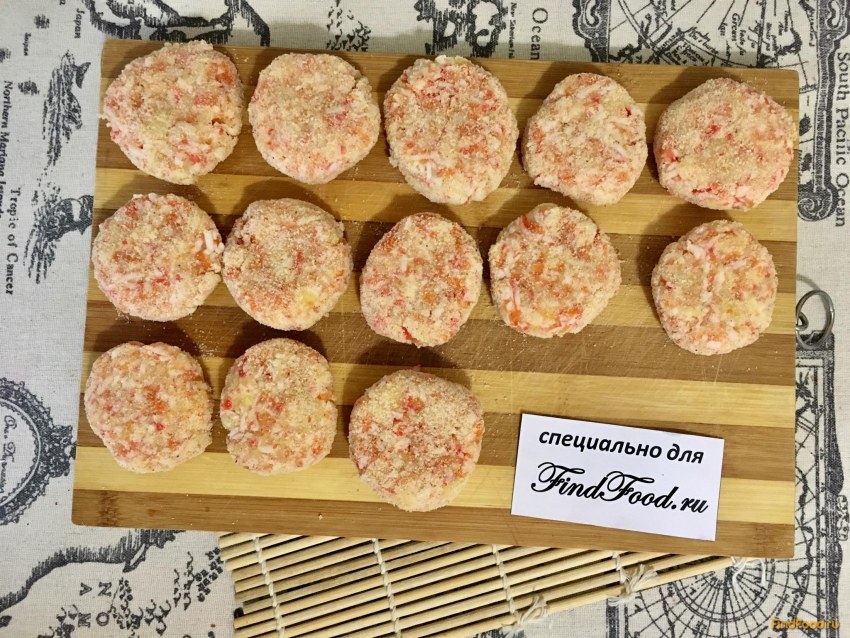 Котлеты из крабовых палочек с сыром и зеленью крахмал