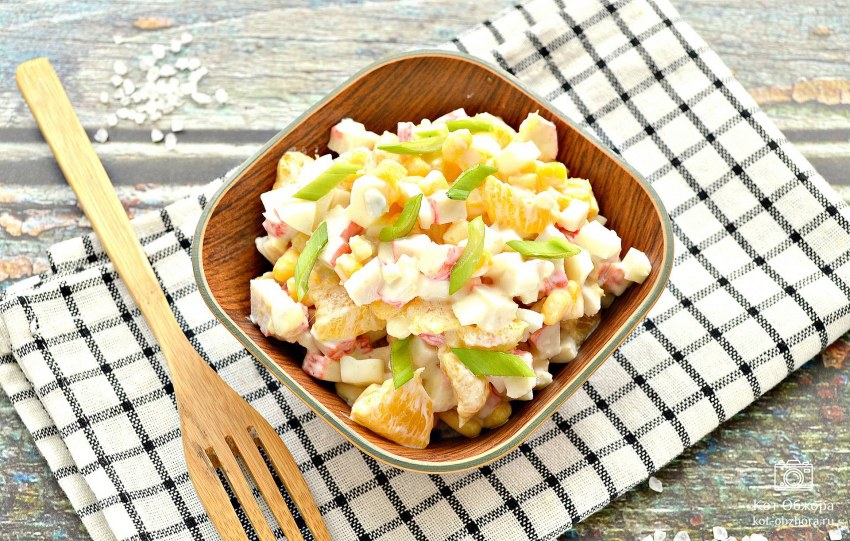Салат с крабовыми палочками без майонеза