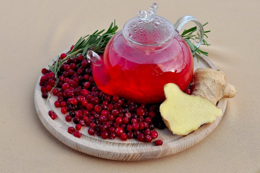 Чай с клюквой и брусникой