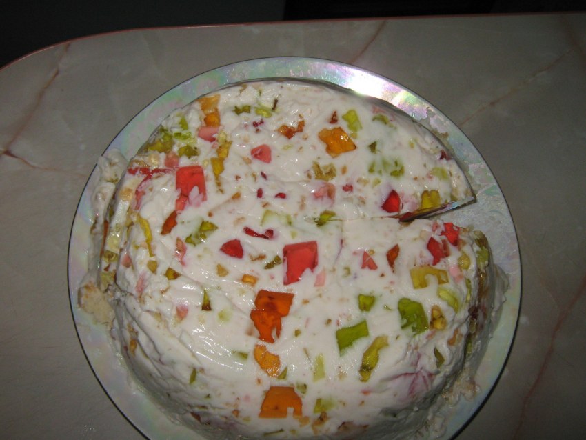 Стеклянный десерт из желе