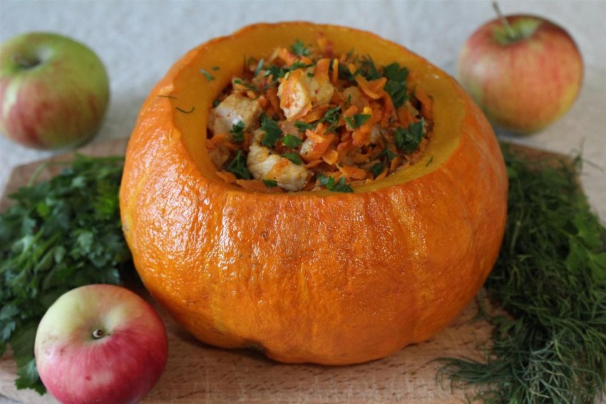 Тыква тушеная с мясом