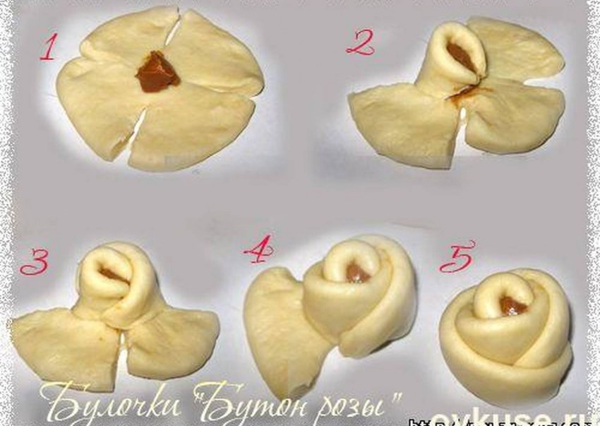 Красивые булочки из дрожжевого теста с сахаром