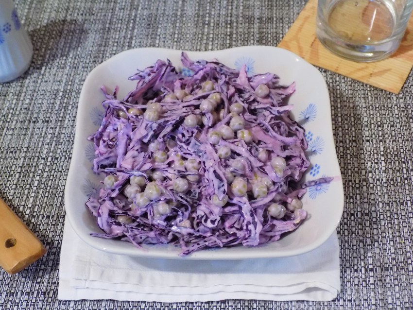 Салат с синей капустой без майонеза