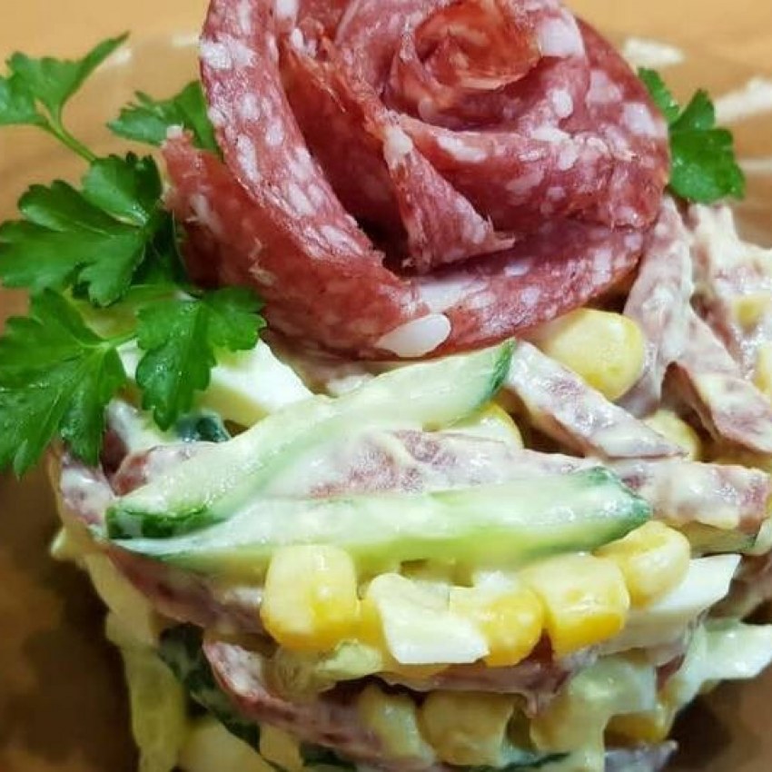 Салат с горошком и кукурузой