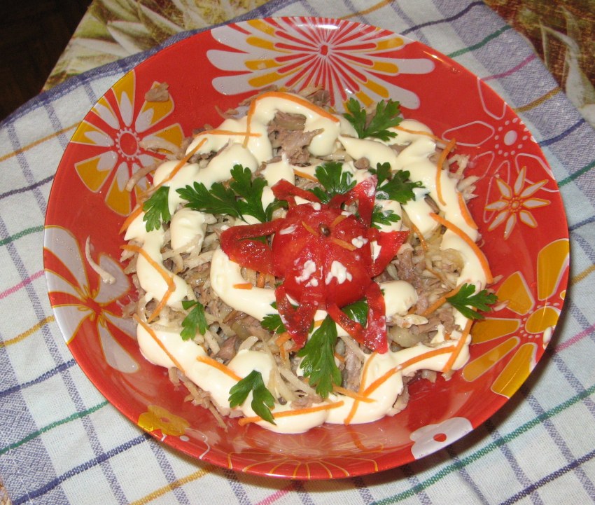 Салат с черной редькой