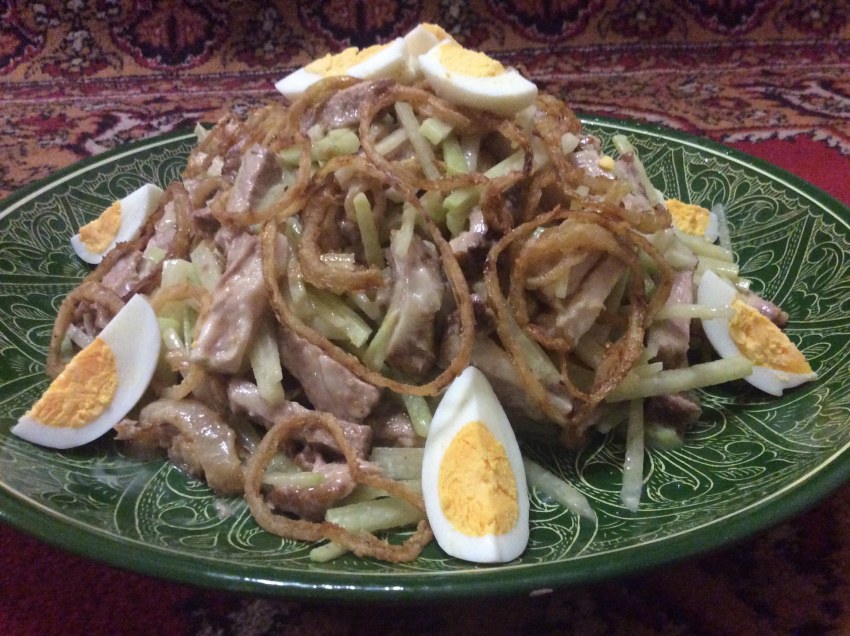 Салат из дайкона с мясом