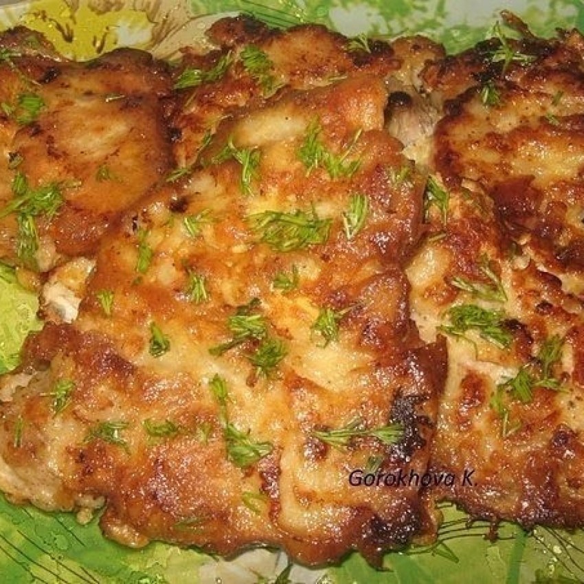 Мясо отбивное в духовке свинина