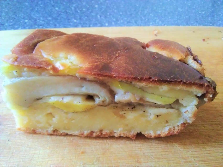 Заливной пирог с шампиньонами
