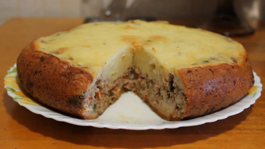 Заливной грибной пирог