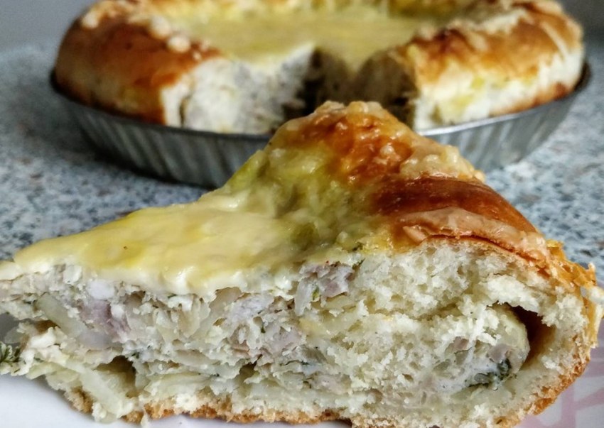 Пирог с картошкой и творогом