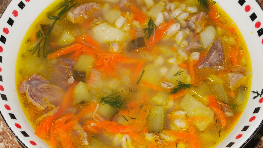 Рассольник с лимоном