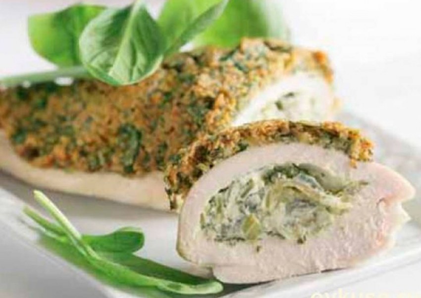 Куриная грудка с моцареллой и помидорами