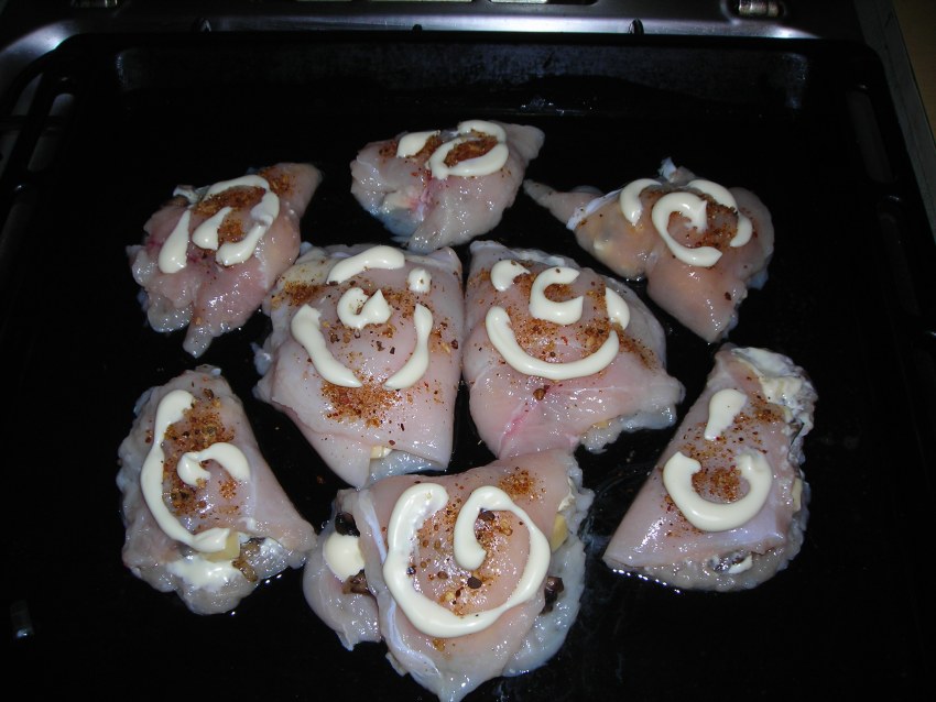 Куриный конверт с сыром грибами