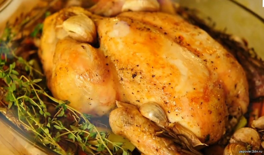Курица фаршированная грибами