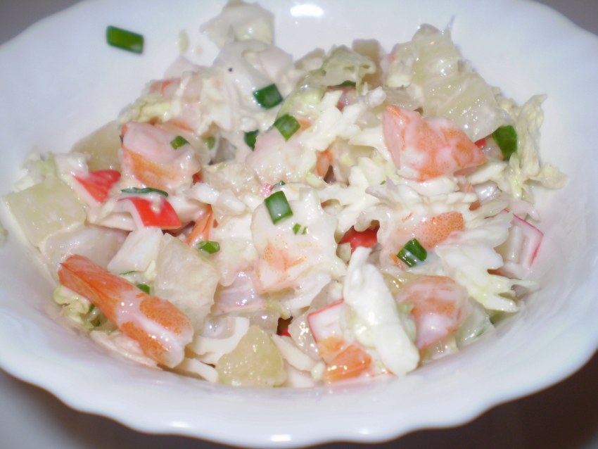 Салат Королевский с креветками и крабовыми палочками