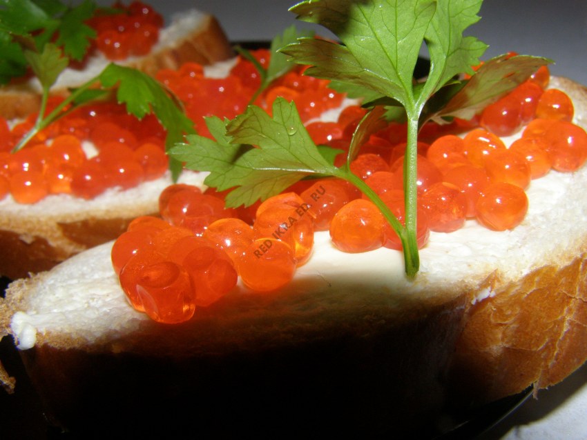 On Holidays and Special occasions virtually no Table is complete without Sandwiches with Butter and Red Caviar.