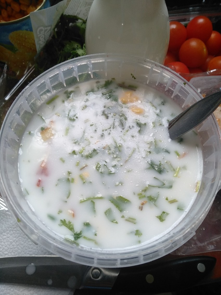Окрошка на квасе в ресторане