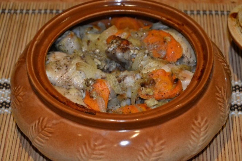 Курица в горшочке к пиву