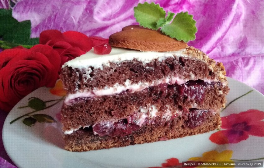 Торт с вишней и маскарпоне