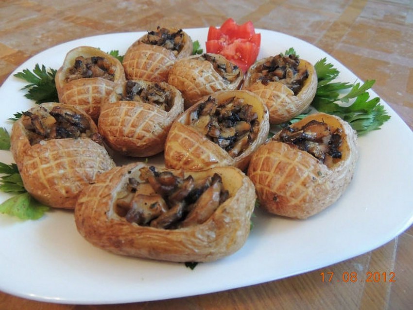 Фаршированные лапти из картошки