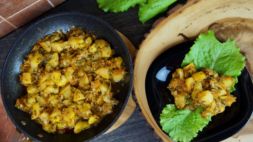 Патиссоны тушеные с овощами