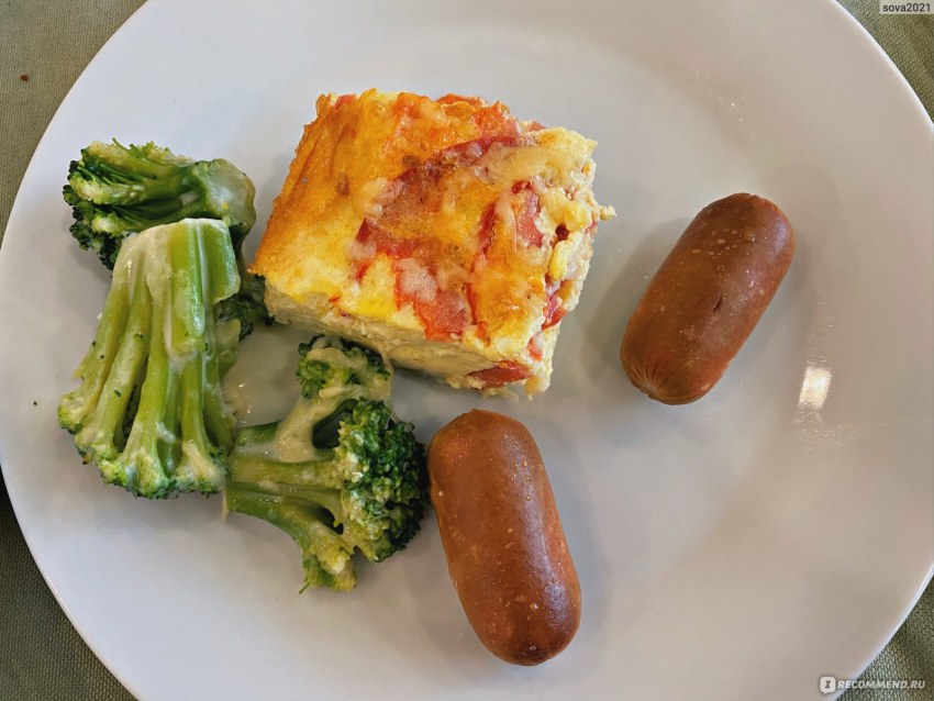 Омлет с колбасой и сыром