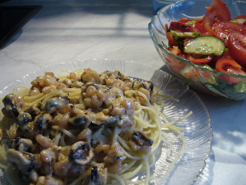 Острая паста с курицей