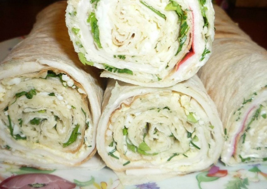 Постный рулет из лаваша