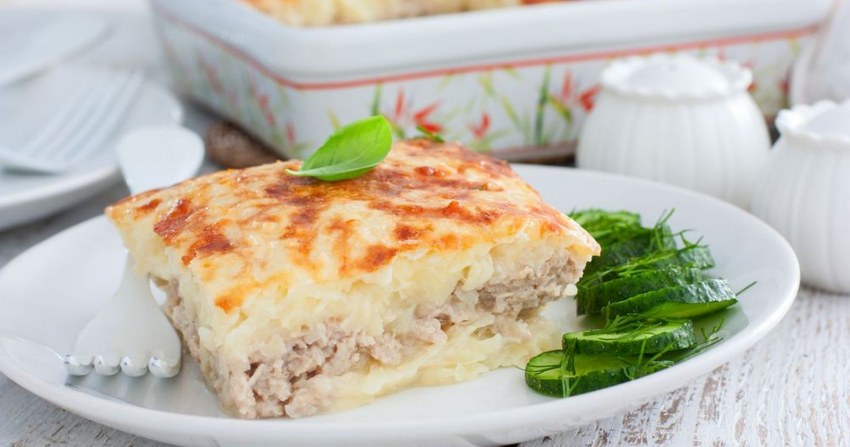 Картофельная запеканка с фаршем в духовке