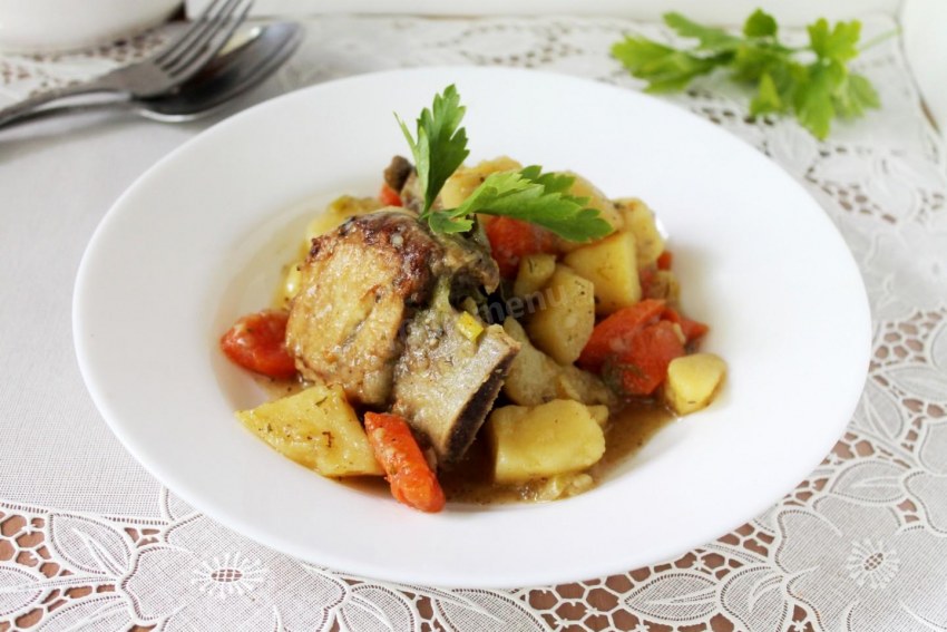 Мясо с картошкой в казане от Сталика Ханкишиева