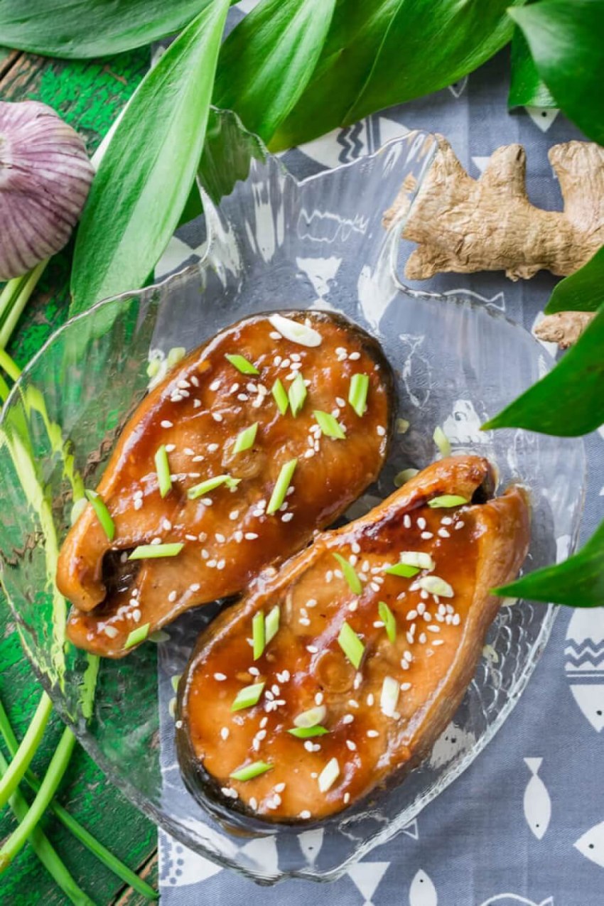 Кусок форели в духовке