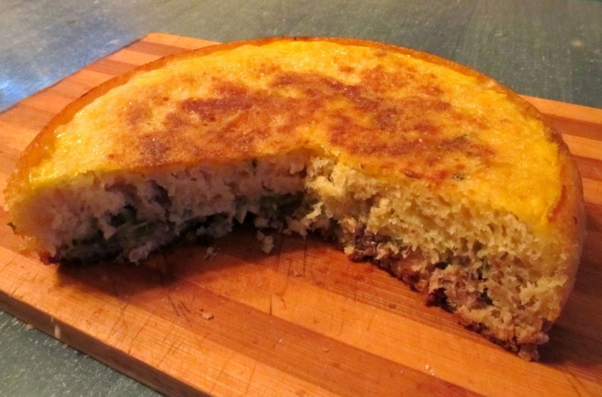 Заливной пирог с курицей и грибами
