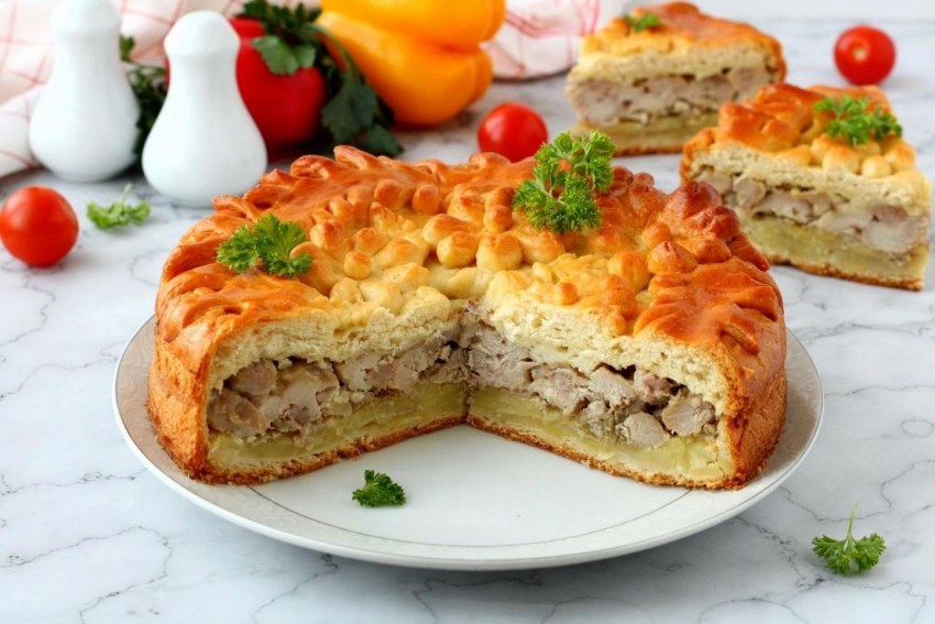 Заливной пирог с капустой