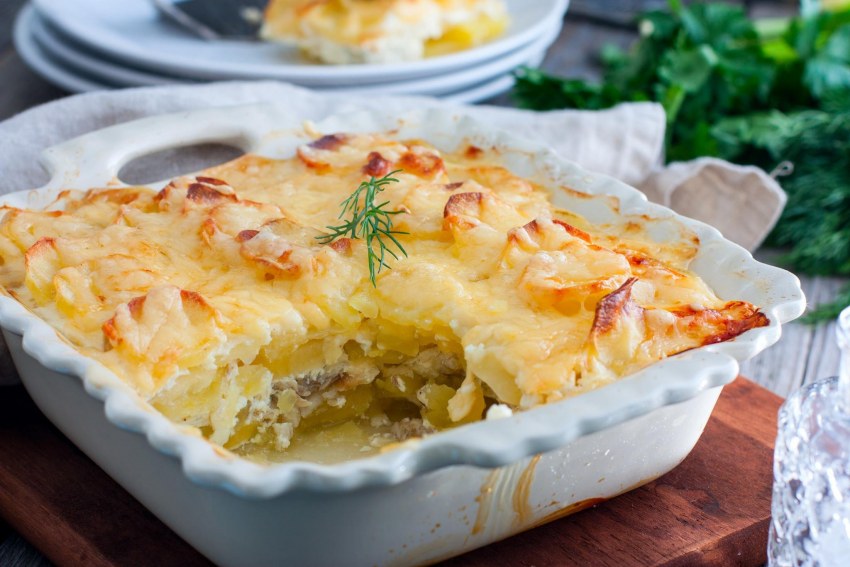 Картофельный гратен с грибами