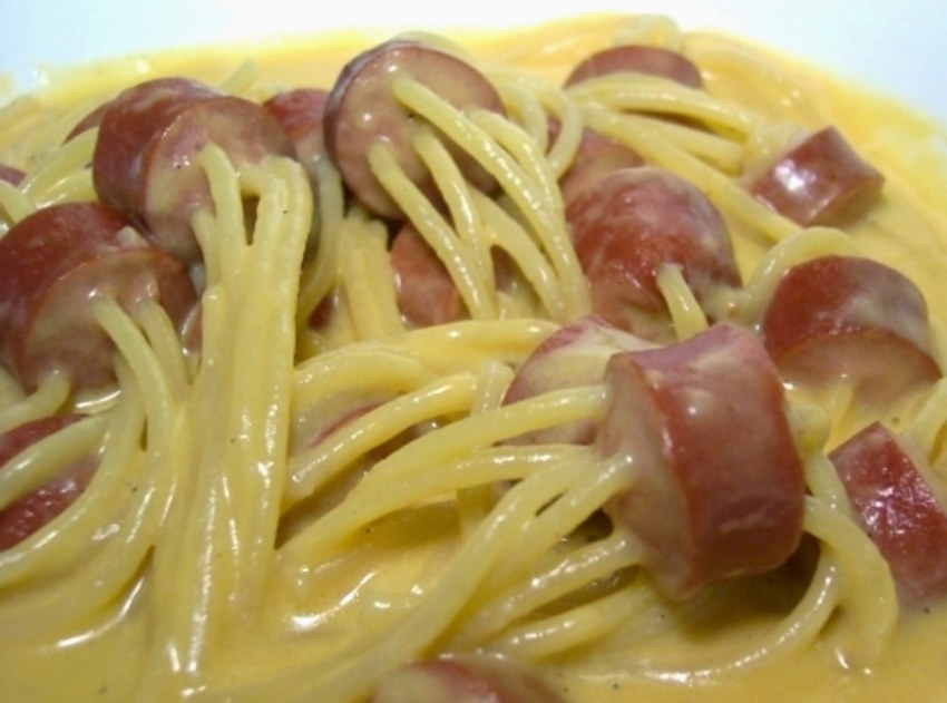 Макароны с сосисками