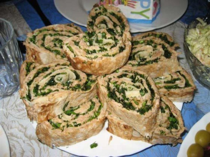 Лаваш с курицей и грибами