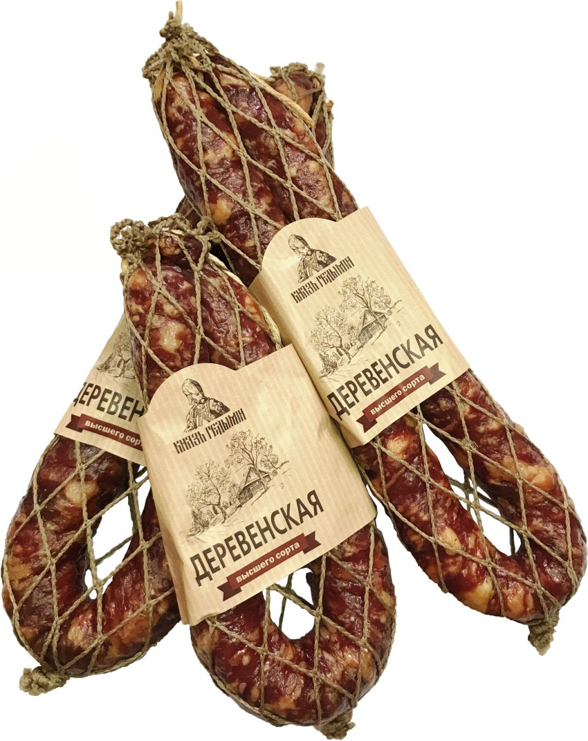 Колбаса деревенская с чесноком